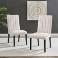 thumbnail image 3 of Modway Catalyst 19.5" Modern Velvet Dining Side Chairs in Black/Pink (Set of 2), 3 of 9