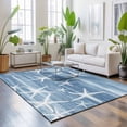 thumbnail image 3 of Area Rugs 3'x5', Blue Coastal Carpet Runner Indoor Outdoor Rugs Home Decor Aesthetic, Summer Ocean Waves Ombre Sea Starfish Non Slip Mats Washable Accent Rug for Living Room Bedroom, 3 of 8