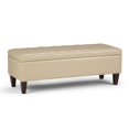 thumbnail image 1 of Simpli Home Banc de Rangement en Simili Cuir en Satin Crème, 1 of 7