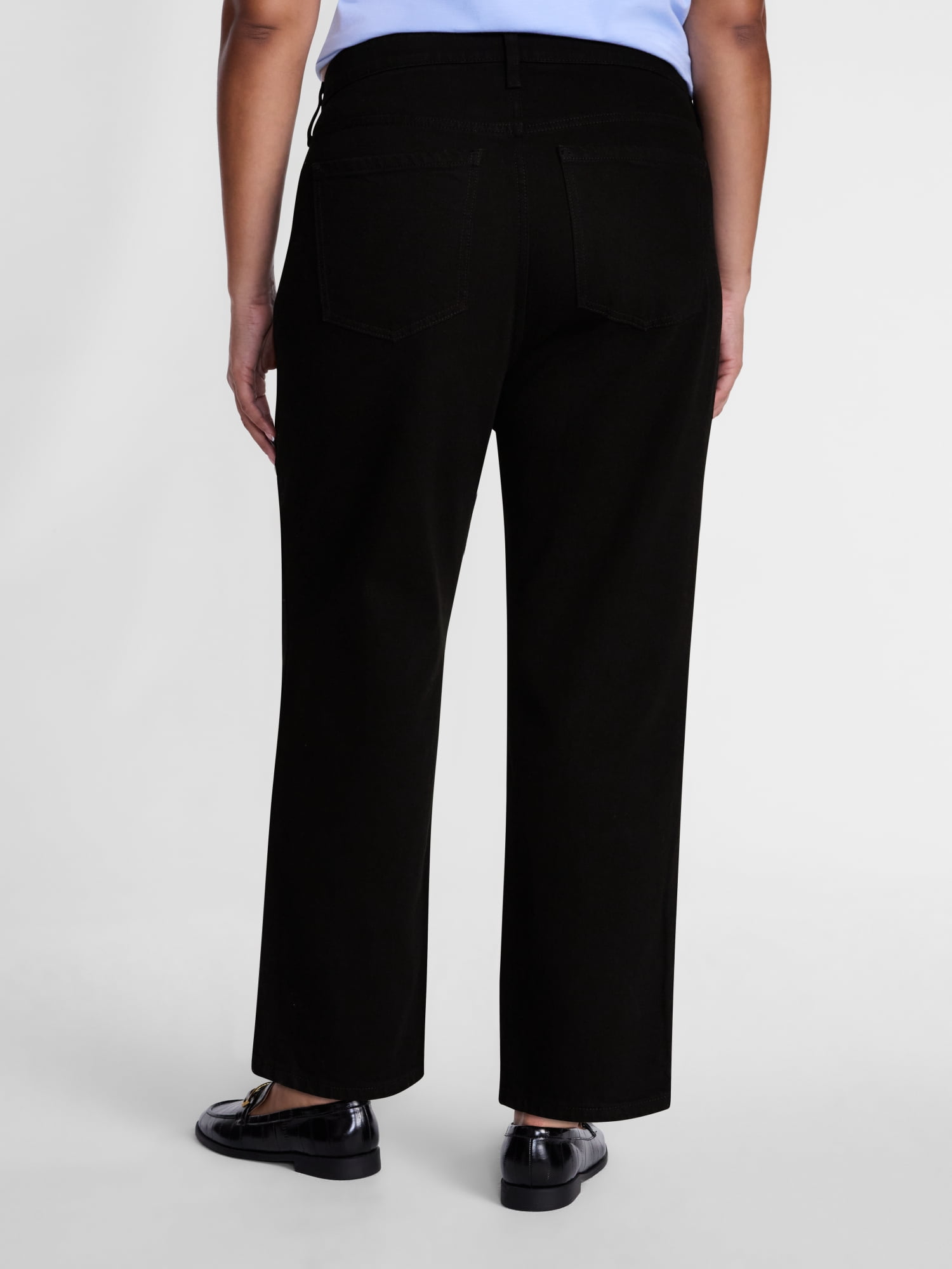 Terra & Sky Women's Plus High Rise Straight Leg Jeans, 29" Inseam, Sizes 16W-26W