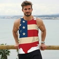thumbnail image 6 of Gukieu American Flag Map Print Men's Quick Dry Fitness Vest, Round Neck Sleeveless Fitness Bodybuilding Top-XX-Large, 6 of 7