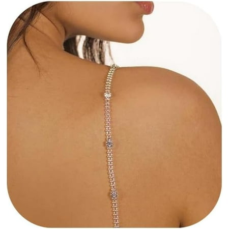 QIUYIDP 1Pair Glitter Rhinestone Bra Straps Rhinestones Shoulder Chain Strap Jewelry Crystal Lingerie Straps Wedding Bridal Rhinestone Underwear Chain for Women
