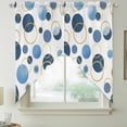 thumbnail image 2 of Blue Polka Dots Swag Valances for Windows, Kitchen Curtains 36 Inch Length 2 Panels Set, Modern Abstract Art Short Curtains for Small Windows Rod Pocket Cafe Curtains Drapes 28"x36", 2 of 8