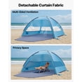 thumbnail image 3 of VEVOR Beach Tent Sun Shelter for 6 Person, UPF 50+ Protection, Portable Sun Shade Canopy with Carrying Bag & Sand Pockets, Lightweight and Easy Setup Beach Umbrella for Camping Fishing Outdoor Picnic, 3 of 9