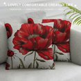 thumbnail image 3 of ONETECH  Farmhouse Pillow Case Red Poppies Lumbar Pillow Cover Home Decorative Cotton Linen Cushion Case for Sofa Couch Housewarming Gifts, 3 of 5
