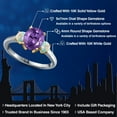 thumbnail image 2 of Gem Stone King 10K Two Tone Gold Purple Amethyst and Simulated White Opal Engagement Ring for Women | 2.10 Cttw | Oval 9X7MM | Gemstone February Birthstone | Size 9, 2 of 6