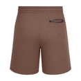 thumbnail image 4 of Smsaxvxz Mens Cotton Breathable Sweat Shorts Casual Comfy Elastic Waist Drawstring Outdoor Running Shorts with Zipper Pockets Brown L, 4 of 6