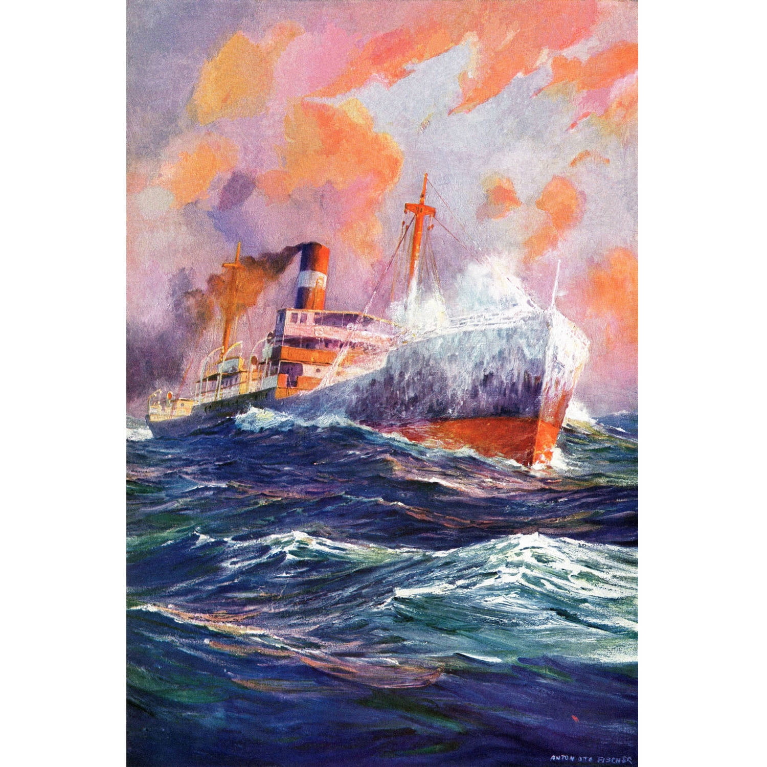 "Steam Boat" Painting Print on Wrapped Canvas