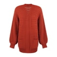 thumbnail image 5 of Womens Cardigan Sweaters Trendy Open Front Long Sleeves Knitted With Pockets Loose Fall Outwear,Red,XL, 5 of 5