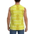 thumbnail image 4 of Pofeuu Gold Pineapple Print Men's Muscle T-Shirt, Sleeveless, Muscle Tank, Classic Muscle Tee Top For Men Casual Sleeveless Muscle T-Shirt Trendy Clothes-X-Large, 4 of 7