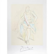 Pablo Picasso 2072 Femme Assise- Lithograph on Paper 29 In. x 22 In. - Yellow- Blue- Pink