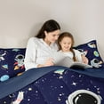 thumbnail image 4 of Homewish Cartoon Astronaut Rocket 7-Piece Bedding Comforter Set,Galaxy Planet King Bedding Sets,Starry Sky Bed Sheets For Boys Kids,Ultra Soft Home Decor Reversible, 4 of 8