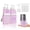 Pink, variant on 4 in 1 Travel Toiletry Containers, Refillable Travel Size Toiletries Bottles Set with Suction Cup for Smooth Walls - for Shampoo,Conditioner,Body Wash,Lotion