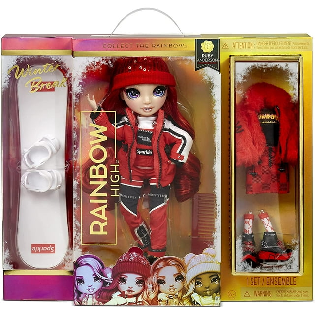 Set de Muñecas de Invierno Rainbow High Ruby Atuendos y Accesorios