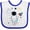 White and Royal, variant on Inktastic Astronaut the Moon Spaceship and Shooting Star for Light Colors Boys or Girls Baby Bib