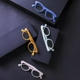 thumbnail image 4 of Lunettes de Lecture Femme Mode Lecteurs Homme Promotion Lunettes 400 avec Charnière à Ressort Forme Ronde Orange +300, 4 of 6