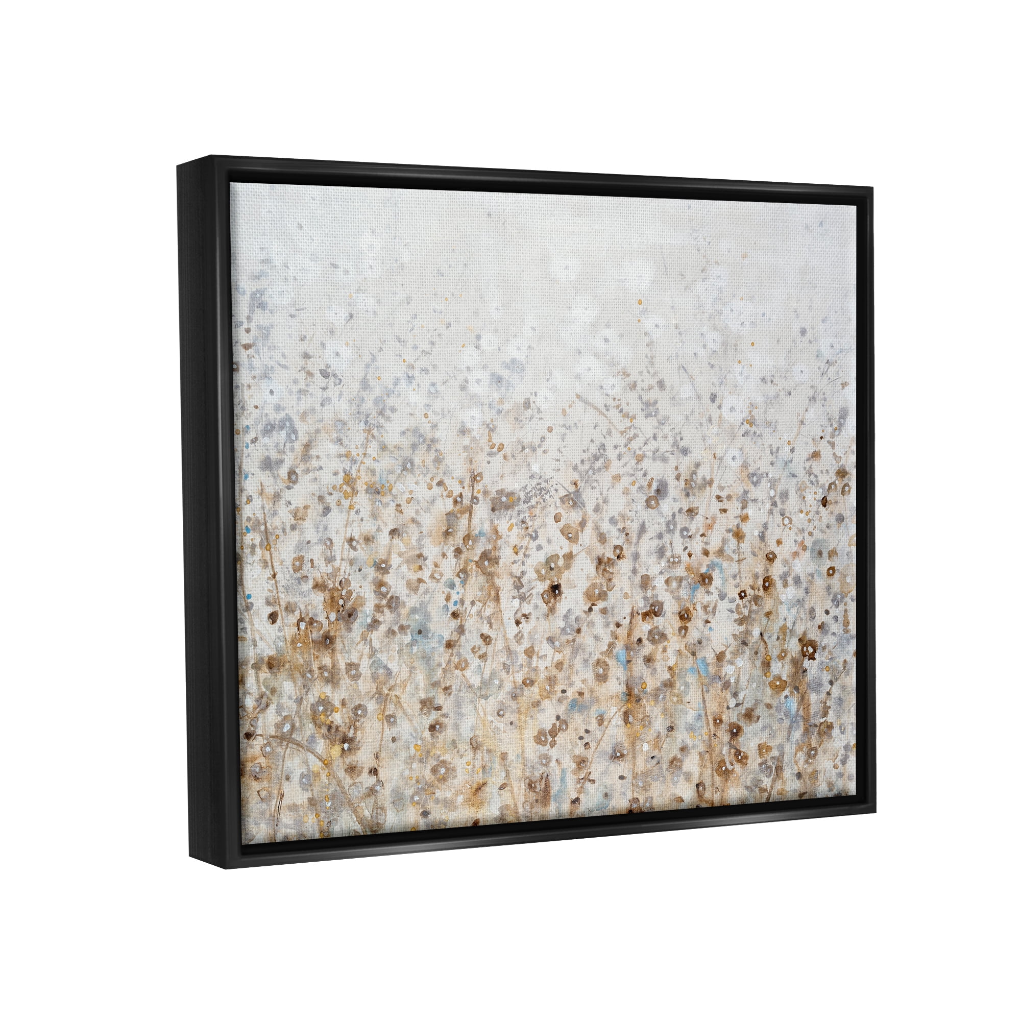 Stupell Industries Modern Botanical Scenery Abstract Painting Black Floater Framed Canvas Art Print Wall Art, 21 x 17