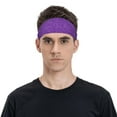 thumbnail image 4 of Uemuo Glitter Purple Printed Sports Headbands for Men Women,Moisture Wicking Workout Headband, Sweatband Headbands,Non-slip Workout Gym Yoga Headband, 4 of 9