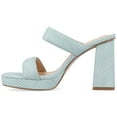 thumbnail image 2 of Journee Womens Jaell Multi Strap Covered Block Heel Platform Sandals, 2 of 8