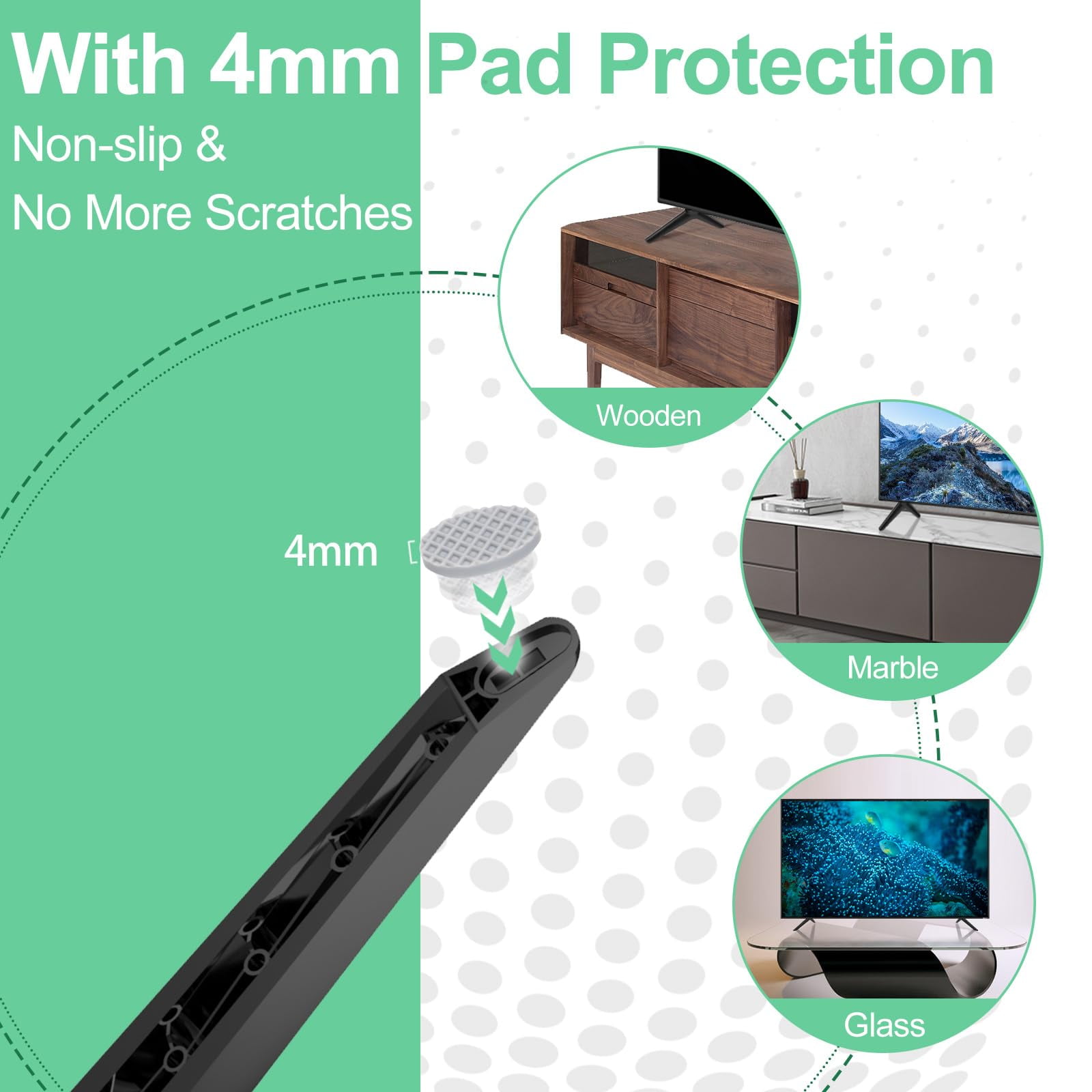 TV Legs for TCL Roku TV Stand Legs,Roku Tv Legs And Screws,Replacement Black Legs for TCL Smart TV Base Stand for 32 40 49 50 55 Inch with Screws(Black)
