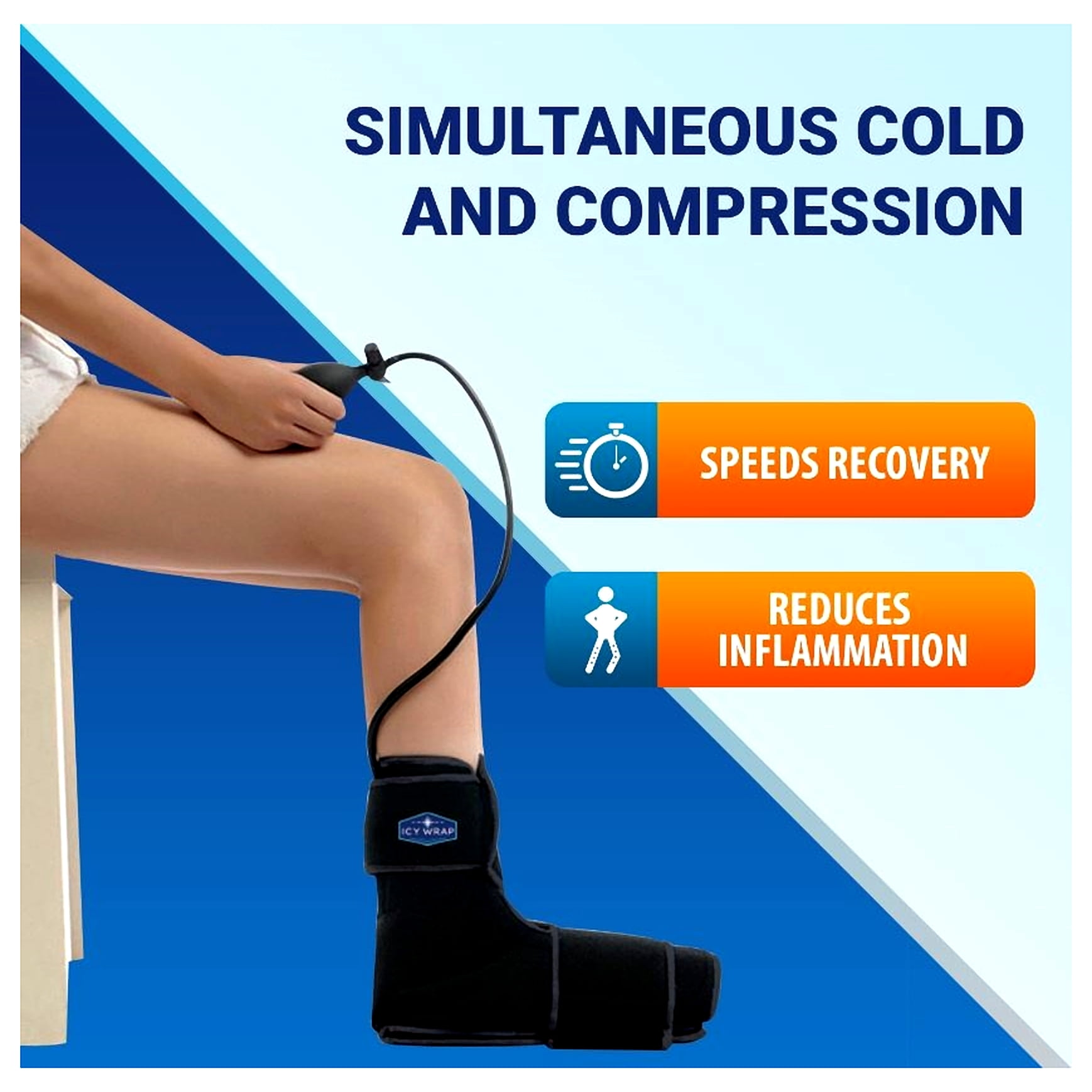 IcyWrap Cold Pack Compression Wrap for Ankle and Foot Pain