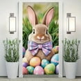 thumbnail image 4 of Nmdmisc Easter Bunny Door Banner,Easter Bunny Door Cover Wreath Egg Easter Door Banner Accessory Hanging Banner Sign Decoration for Happy Easter Party Favors (Banner,35.4"X70.8"), 4 of 6