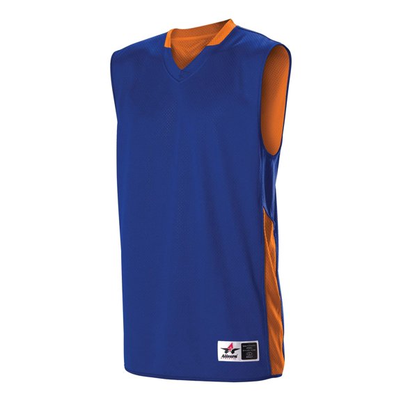 Alleson Athletic 589RSP Adult Single Ply Reversible Jersey - Royal Orange
