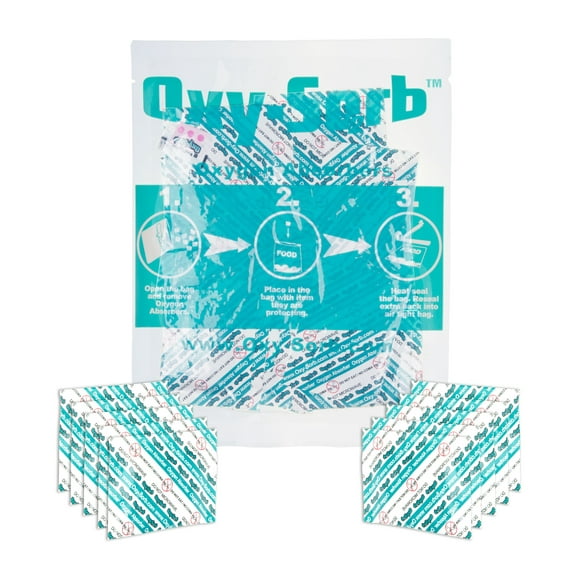 OxySorb Absorbeurs d'Oxygène 300cc pour Stockage Alimentaire (Lot de 10) – Qualité Alimentaire, Préserve la Fraîcheur pour un Stockage à Long Terme, Idéal pour les Fournitures d'Urgence et de Survie
