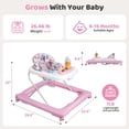 thumbnail image 7 of Babyeap Baby Walker,Foldable Baby Activity Walker with Wheels,Toddler Activity Centers,Removable Toys,Ages 6-15 Months,Pink, 7 of 7
