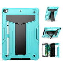Allytech Case for iPad 9[10.2" 2021 Release], iPad 10.2" 9th/8th/7th Gen Case with Pen Holder, Slim Hard PC Shockproof Rubber Kickstand Children-Friendly Case for A2602/A2603/A2604/A2605, Mint Black