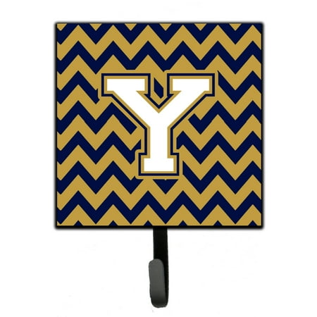 

Carolines Treasures CJ1057-YSH4 Letter Y Chevron Navy Blue and Gold Leash or Key Holder 7Hx4.25W multicolor