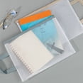 thumbnail image 3 of Transparent File Holder Zipper Bag with Handle PVC Waterproof Large Capacity Document Storage Bag Office Supplies, 3 of 8
