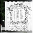 thumbnail image 4 of Ambesonne White Shower Curtain, Gothic Medieval Magic, 69"Wx84"L, White Black, 4 of 5