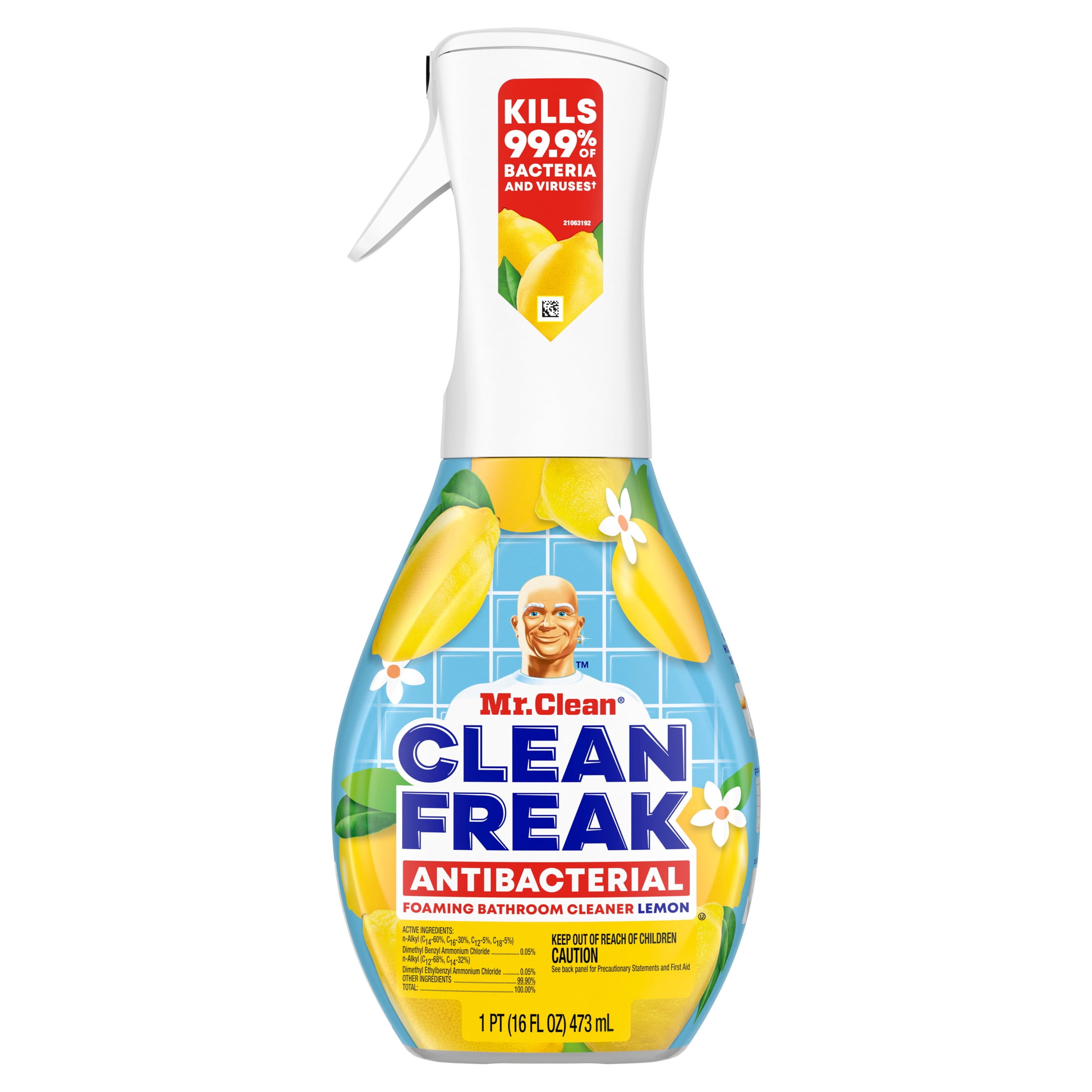 (6 pack) Mr. Clean Clean Freak Lemon Scent Antibacterial Multi-Purpose Bath Cleaner, 16 Fl Oz
