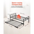 thumbnail image 3 of VEVOR Twin Size Daybed Frame Metal Day Bed with Trundle and Metal Slats, 3 of 9