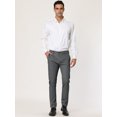 thumbnail image 3 of Lars Amadeus Pantalones de vestir a rayas para hombre, corte recto, frente plano, formal, de negocios, para baile de graduación Gris oscuro L, 3 of 6