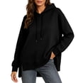 thumbnail image 4 of Yutgune Womens Hoodies Oversized Hoodies For Women Side Split Hem Long Sleeve Casual Sweatshirt, 4 of 8