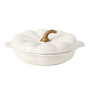 The Pioneer Woman Pumpkin Stoneware 10" Pie Dish with Lid, Linen