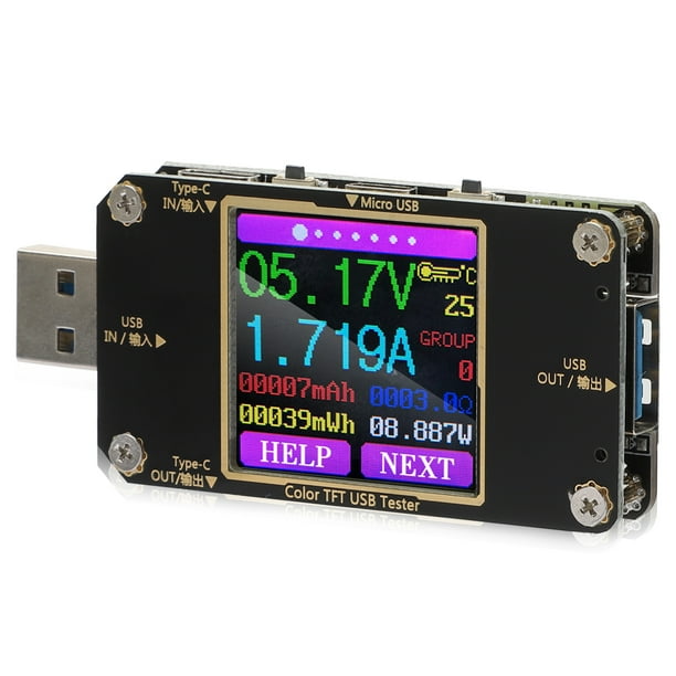 TSV USB Digital Power Meter Tester - Color Screen LCD Digital ...