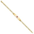 thumbnail image 4 of Auriga 14K Yellow Gold Soft Flat Figaro Link Id Bracelet 8 inch for Women(L- 8inch, W- 8.5mm), 4 of 5