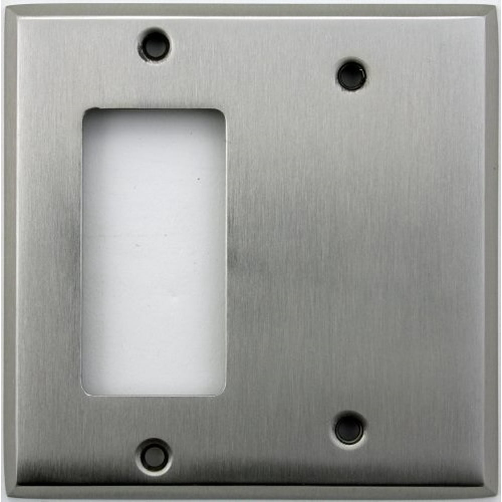 Classic Accents Stamped Steel Satin Nickel Two Gang Wall Plate One