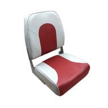 Gen3 Marine Classic High Back Folding Boat Seat - Gray/Red
