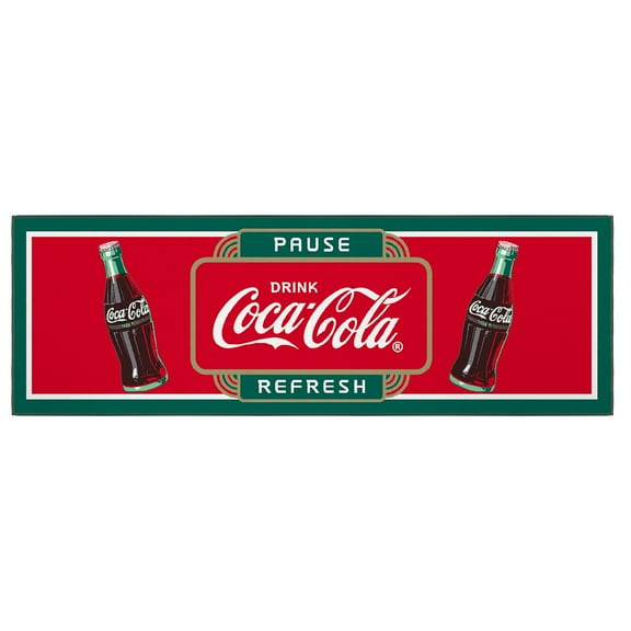 Ottomanson Coca-Cola Vintage Machine Washable Non-Slip Rubberback 2x5 Runner Rug, 20"x 59", Red/Multi