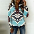 thumbnail image 4 of Tmtolofot Vintage Print Sweatshirt for Women Quarter Zip Pullover Women Boho Loose Fit Sweat Shirts V Neck Fleece Collared Tops Dressy Casual Trendy Outfits 2026 Spring Fall Tops | Multicolor | XL, 4 of 8