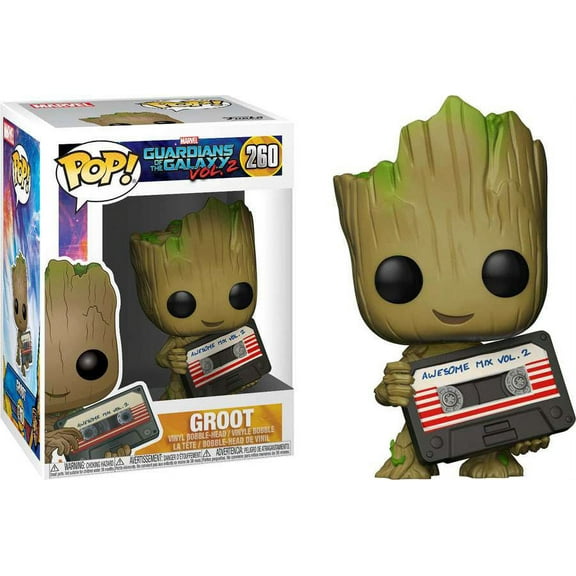 Funko POP! Marvel Groot Vinyl Bobble Head (with Mix Tape)