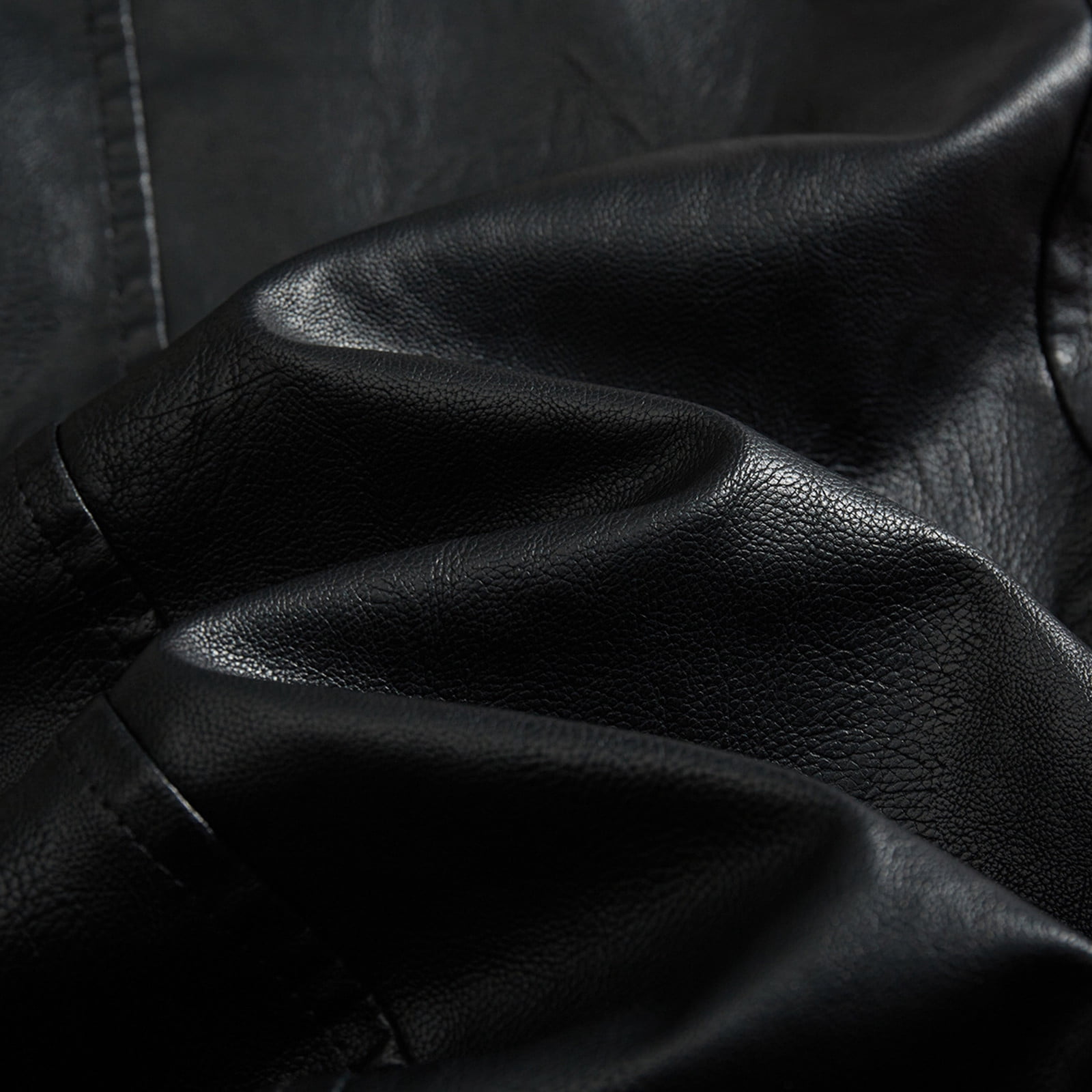 Nmnitkp Leather Jacket Men High Quality Fabric Men's Faux Leather Jacket Vintage Stand Collar Motorcycle PU Leather Outwear Coat & Color Match Jackets for Men with Pockets（Plus Size）