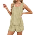 thumbnail image 5 of Sewkxo Two Piece Sets for Women Summer Lounge Short Sets Tank Square Neck Sleeveless Sweat Suit With Pockets,Multicolor M, 5 of 8