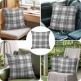thumbnail image 4 of Throw Pillow Covers 20x20 Inch, Buffalo Plaid Decorative Pillow Cases for Couch Sofa Bed, Charcoal Gray Farmhouse Gingham Striped Cotton Linen Square Home Decor Pillowcases with Hidden Zipper, 4 of 9