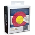 thumbnail image 2 of Lantern Press Ceramic Coaster Set, Fort Collins, Colorado, Rustic Colorado State Flag, Cork Back, Absorbent, Unique Art, 2 of 3