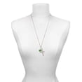thumbnail image 3 of Delight Jewelry Green & Yellow Faceted Glass Spinner I Set You Apart Engraved Cross Zoey Necklace, 28", 3 of 4